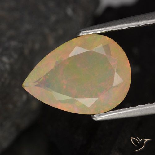 1.28ct Natürlicher Mehrfarbig Opal, Birnenform, Transparent