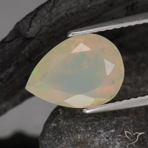 1.44ct Natürlicher Mehrfarbig Opal, Birnenform, Transparent