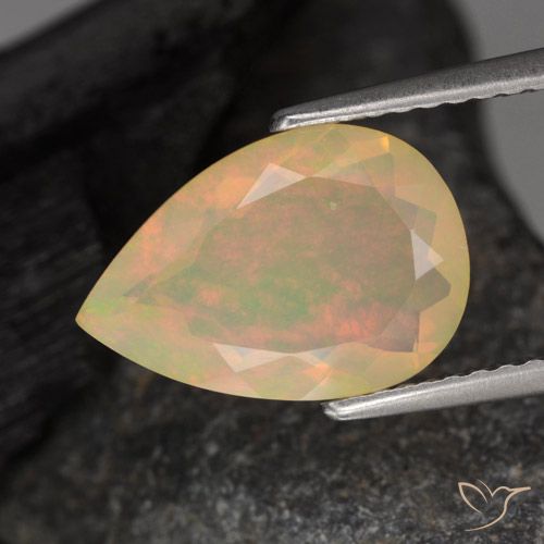 1.76ct Natürlicher Mehrfarbig Opal, Birnenform, Lichtdurchlässig, Photo A