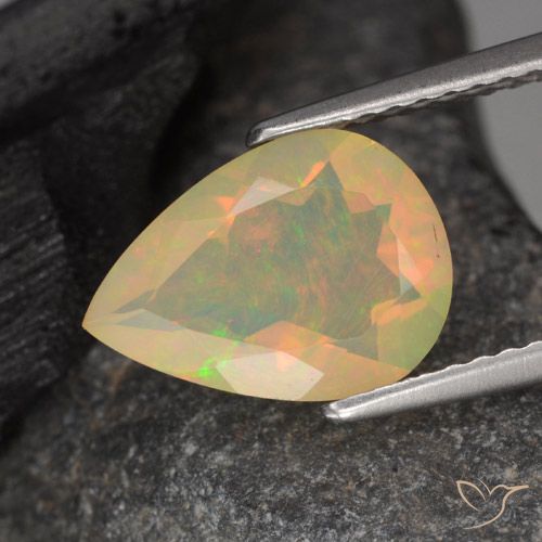 1.40ct Natürlicher Mehrfarbig Opal, Birnenform, Transparent