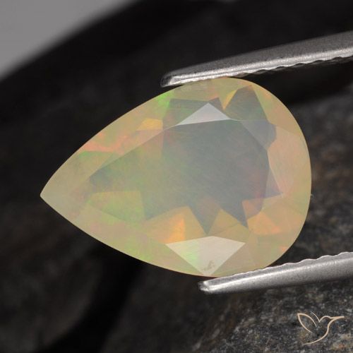1.64ct Natürlicher Mehrfarbig Opal, Birnenform, Lichtdurchlässig