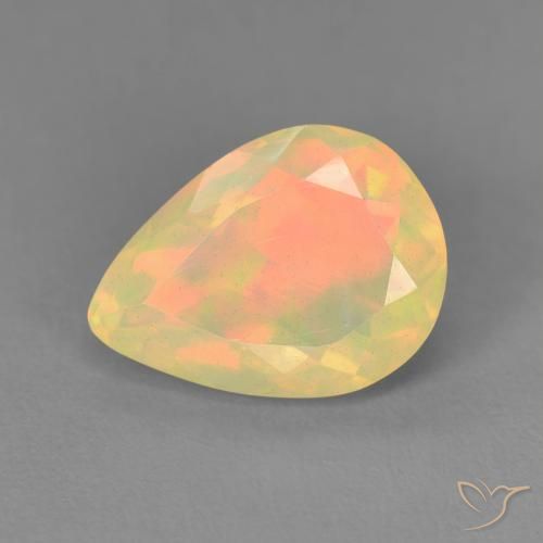 1.54ct Natürlicher Mehrfarbig Opal, Birnenform, Transparent, Photo A