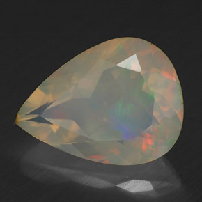 2,19 ctw natürlicher mehrfarbiger Opal, Birnenform, Transparent