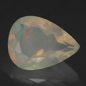 2,19 ctw natürlicher mehrfarbiger Opal, Birnenform, Transparent