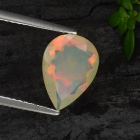 1,28 ctw natürlicher gelber Opal, Birnenform, Transparent