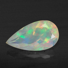 1,63 ctw natürlicher mehrfarbiger Opal, Birnenform, Transparent