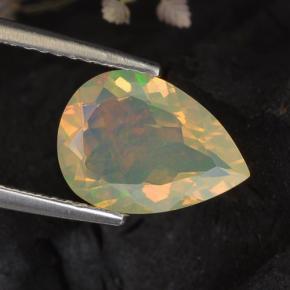 1,33 ctw natürlicher mehrfarbiger Opal, Birnenform, Transparent