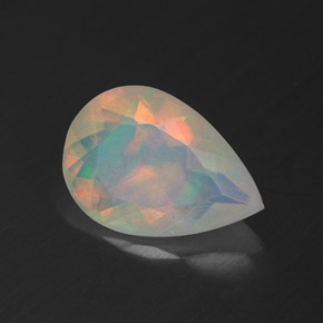 1,77 ctw natürlicher mehrfarbiger Opal, Birnenform, Transparent