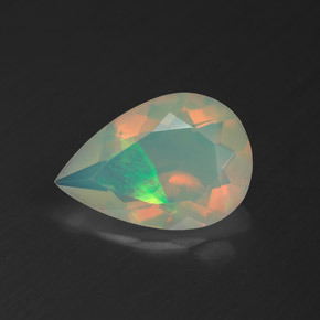 1,53 ctw natürlicher mehrfarbiger Opal, Birnenform, Transparent