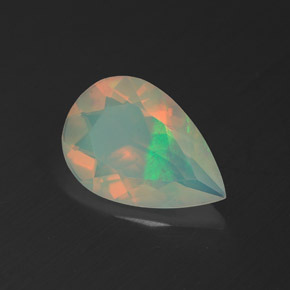 1,53 ctw natürlicher mehrfarbiger Opal, Birnenform, Transparent