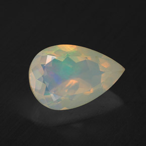 1,93 ctw natürlicher mehrfarbiger Opal, Birnenform, Transparent