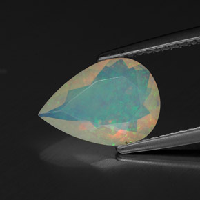 1,28 ctw natürlicher mehrfarbiger Opal, Birnenform, Transparent