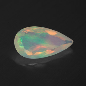 1,39 ctw natürlicher mehrfarbiger Opal, Birnenform, Transparent