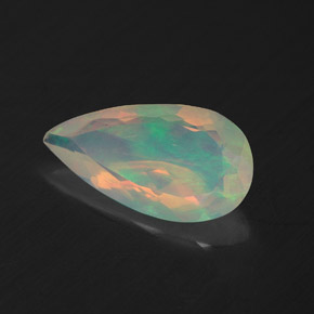 1,39 ctw natürlicher mehrfarbiger Opal, Birnenform, Transparent