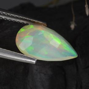 1,64 ctw natürlicher weißer Opal, Birnenform, Transparent