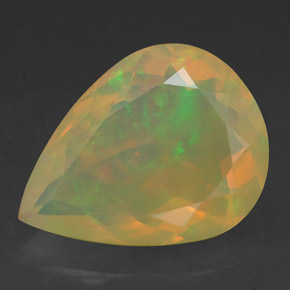 2,28 ctw natürlicher mehrfarbiger Opal, Birnenform, Transparent