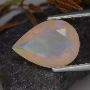1,45 ctw natürlicher mehrfarbiger Opal, Birnenform, Transparent
