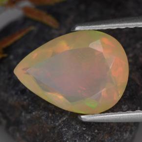 1,33 ctw natürlicher mehrfarbiger Opal, Birnenform, Transparent