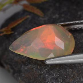 1,33 ctw natürlicher mehrfarbiger Opal, Birnenform, Transparent