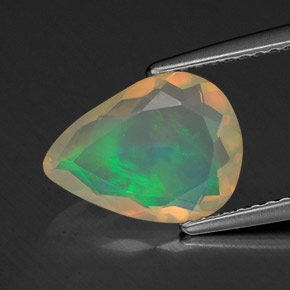 1,42 ctw natürlicher mehrfarbiger Opal, Birnenform, Transparent