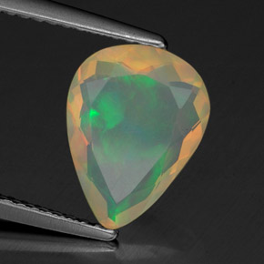 1,42 ctw natürlicher mehrfarbiger Opal, Birnenform, Transparent