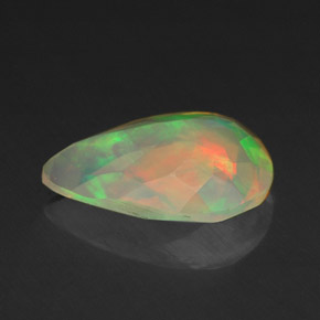 1,42 ctw natürlicher mehrfarbiger Opal, Birnenform, Transparent