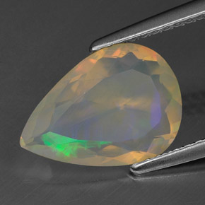 1,54 ctw natürlicher mehrfarbiger Opal, Birnenform, Transparent