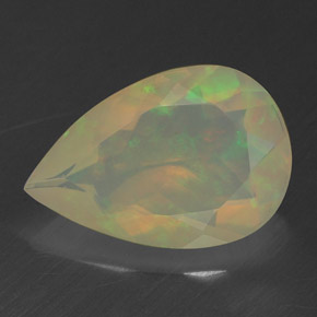 1,43 ctw natürlicher mehrfarbiger Opal, Birnenform, Transparent