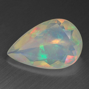 1,40 ctw natürlicher mehrfarbiger Opal, Birnenform, Transparent