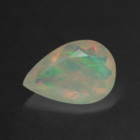 1,26 ctw natürlicher mehrfarbiger Opal, Birnenform, Transparent