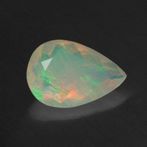 1,26 ctw natürlicher mehrfarbiger Opal, Birnenform, Transparent