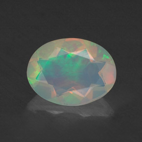 0,66 ctw natürlicher mehrfarbiger Opal, Transparent, Transparent / Lichtdurchlässig