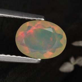 0,67 ctw natürlicher gelber Opal, Oval Schliff, Lichtdurchlässig
