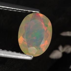 0,67 ctw natürlicher gelber Opal, Oval Schliff, Lichtdurchlässig