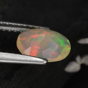0,67 ctw natürlicher gelber Opal, Oval Schliff, Lichtdurchlässig