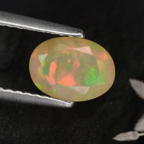 0,72 ctw natürlicher gelber Opal, Oval Schliff, Lichtdurchlässig