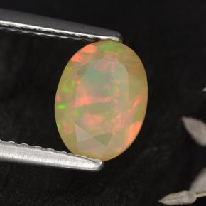 0,72 ctw natürlicher gelber Opal, Oval Schliff, Lichtdurchlässig
