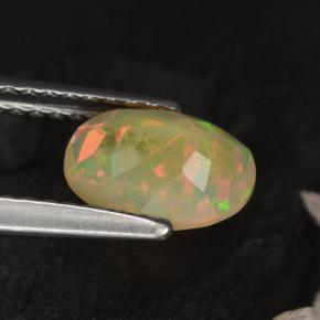 0,72 ctw natürlicher gelber Opal, Oval Schliff, Lichtdurchlässig