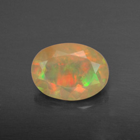 0,87 ctw natürlicher mehrfarbiger Opal, Oval Schliff, Lichtdurchlässig