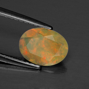 0,61 ctw natürlicher mehrfarbiger Opal, Transparent, Transparent / Lichtdurchlässig