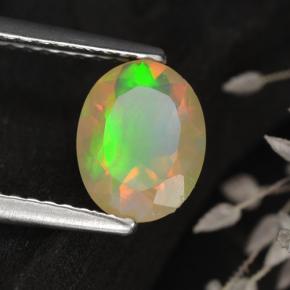 0,75 ctw natürlicher mehrfarbiger Opal, Oval Schliff, Transparent
