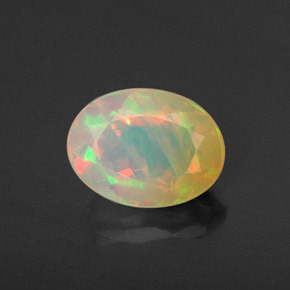 0,87 ctw natürlicher mehrfarbiger Opal, Oval Schliff, Lichtdurchlässig