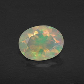 0,73 ctw natürlicher mehrfarbiger Opal, Oval Schliff, Lichtdurchlässig