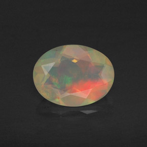 0,74 ctw natürlicher mehrfarbiger Opal, Oval Schliff, Lichtdurchlässig
