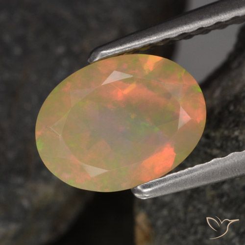 0.79ct Natürlicher Mehrfarbig Opal, Oval, Transparent