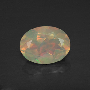 0,93 ctw natürlicher mehrfarbiger Opal, Oval Schliff, Lichtdurchlässig