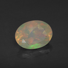 0,93 ctw natürlicher mehrfarbiger Opal, Oval Schliff, Lichtdurchlässig