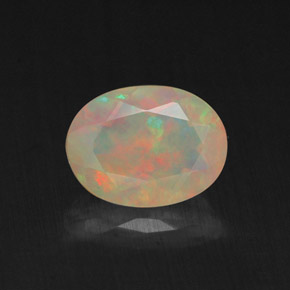0,85 ctw natürlicher mehrfarbiger Opal, Transparent, Transparent / Lichtdurchlässig