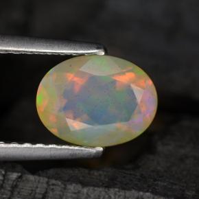 0,88 ctw natürlicher mehrfarbiger Opal, Oval Schliff, Lichtdurchlässig