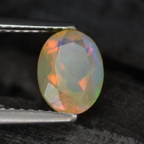 0,88 ctw natürlicher mehrfarbiger Opal, Oval Schliff, Lichtdurchlässig